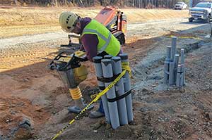 Worker at an industrial project 